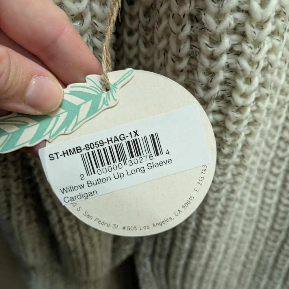 Women's Cream Sweater with Toggle Closures - Picture 3 of 3